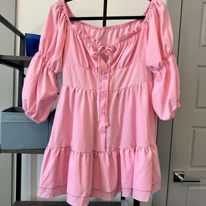 SHEIN Pink Off-Shoulder Mini Dress